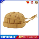 Plaid Docker Pumpkin Cap Women Men Beanie Skullcap Brimless Hat (Yellow)