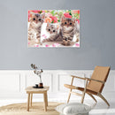 5D DIY Diamond Painting Full Drill Flower Kittens Embroidery Animal Mosaic Kits