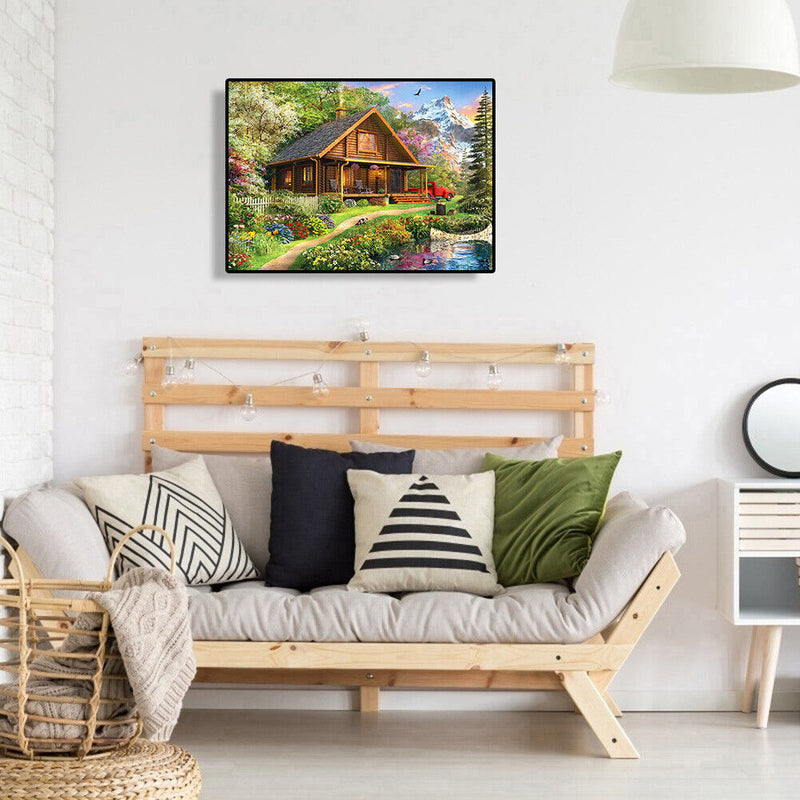 5D DIY Full Drill Diamond Painting Nature House Cross Stitch Embroidery Ornament