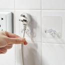 Adhesive Transparent Power Plug Hook Socket Holder Storage Hanger Wire Bracket