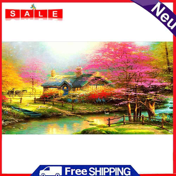 5D DIY Full Drill Diamond Painting Scenery Embroidery Mosaic Kits Bedroom Decor