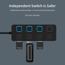 4 Port High Speed USB 2.0 Hub Multi Power Adapter for Laptop Desktop Computer