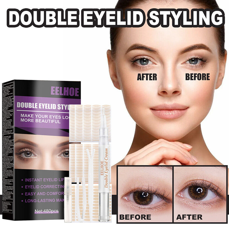 480pcs Invisible Double Eyelid Tape Self-Adhesive Waterproof Eyelid Stickers