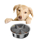 Pet Dog Feeding Food Bowl Rotating Slow Down Eating Feeder Dish Bowl (Grey)
