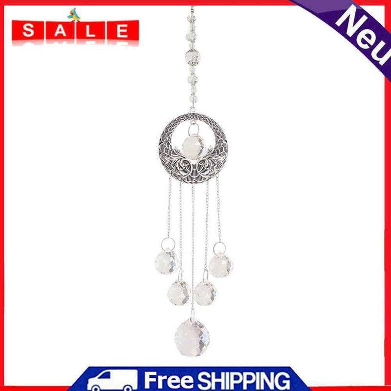 Crystal Windchime Round Ball Dream Catchers Wind Bell Balcony Candlestick Decor