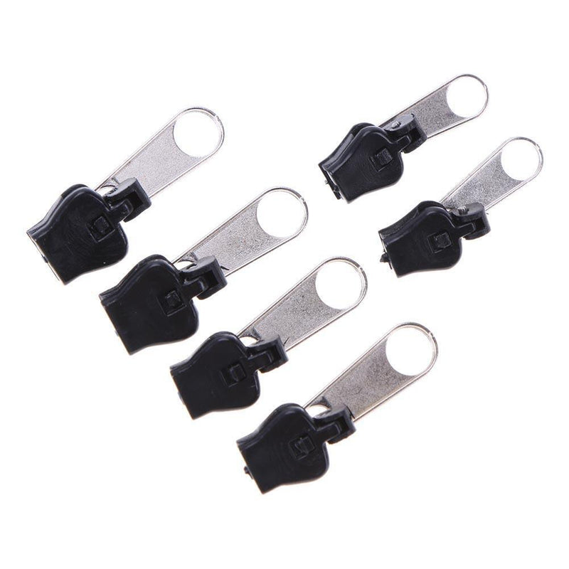 6pcs/set Universal Fix Zipper Repair Kit Replacement Zip Slider(Half black)