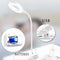 White Headboard for Bedside Table Lamp LED Ring Shape Clip On Table Light
