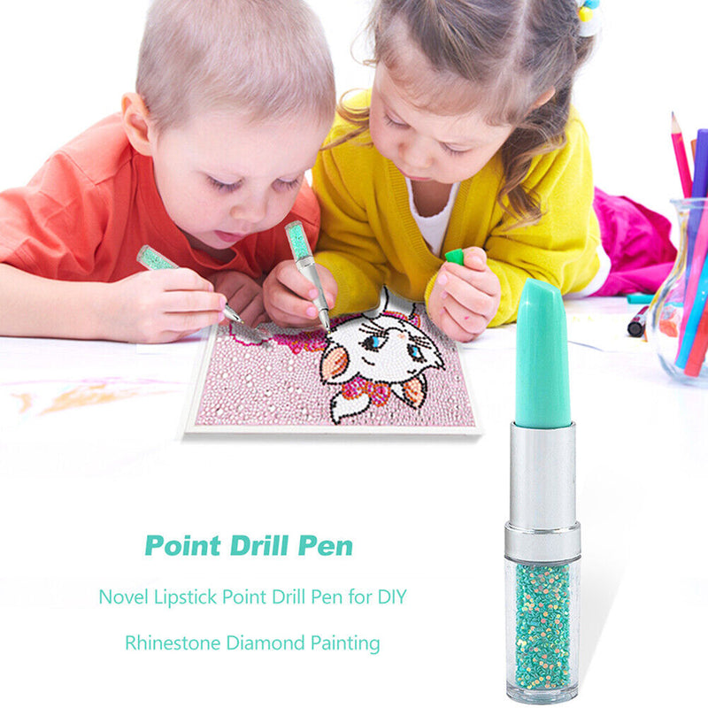 Novel Lipstick Point Drill Pen for DIY Rhinestone Diamond Painting (Green) Newly