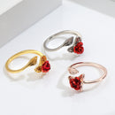 Finger Wear Opening Thimble Crochet Loop Sewing Knitting Ring Rose Flower Shape