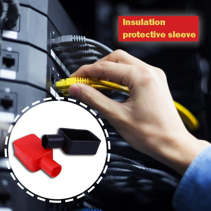 2pcs/set Car Battery Negative Positive Terminal Covers Cap Insulating Protector