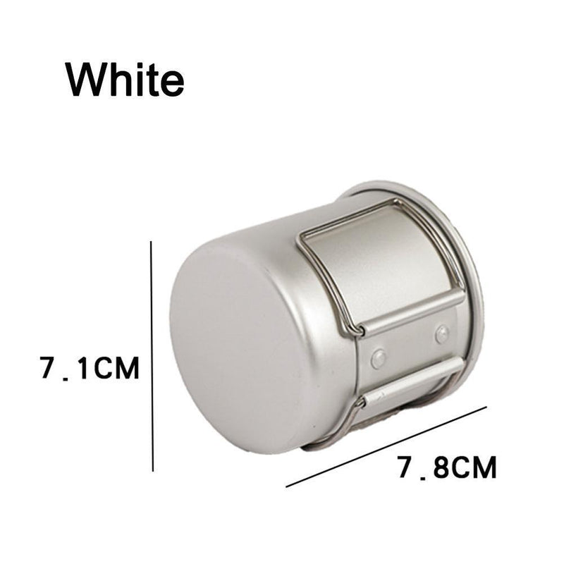 Mountainhiker 300ml Camping Water Cups Foldable Handle Outdoor Tea Mug (White)