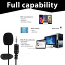 3.5mm Jack Clip-On Lapel Microphone Recording Teaching Lavalier Condenser Mic