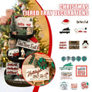 Christmas Sign Wood Table Decoration Farmhouse Tiered Tray Decor Ornament~