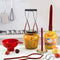 Canning Kit, Canning Jar Lifter with Grip, Anti-Scald Clip Suit, 6pcs (Red)