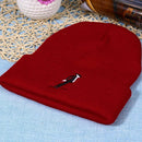 Fashion Unisex Boys Girls Skiing Print Warm Hat Beanie Knitted Cap (Red)