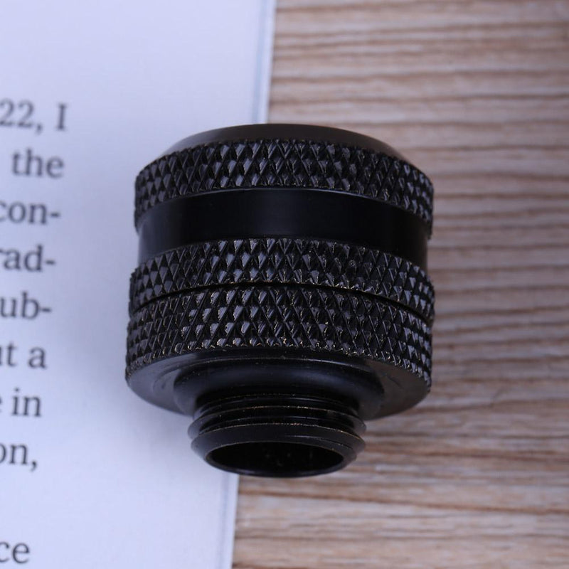 G1/4 Brass Connector for 14mm OD PC Water Cooling System Tubes(Black)