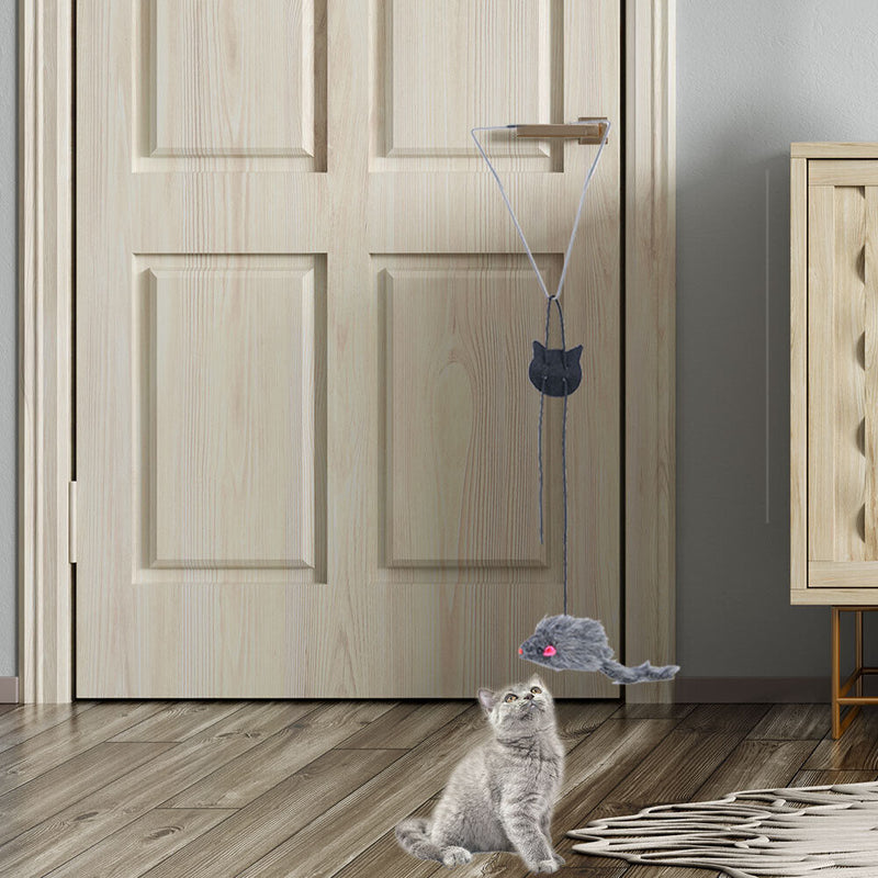 Cat Self-hey Teaser Toys Kitten Scratch Rope Mouse Door Hanging Kitty Stick