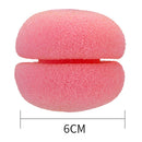6pcs Sponge Curling Rollers Hair Soft Foam Balls DIY Hairdressing (Pink)
