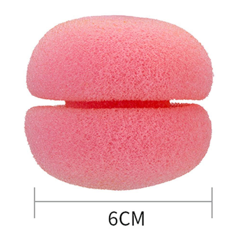 6pcs Sponge Curling Rollers Hair Soft Foam Balls DIY Hairdressing (Pink)