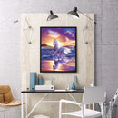 Full Drill Round Diamond Painting White Horse DIY Mosaic Craft Home Decor