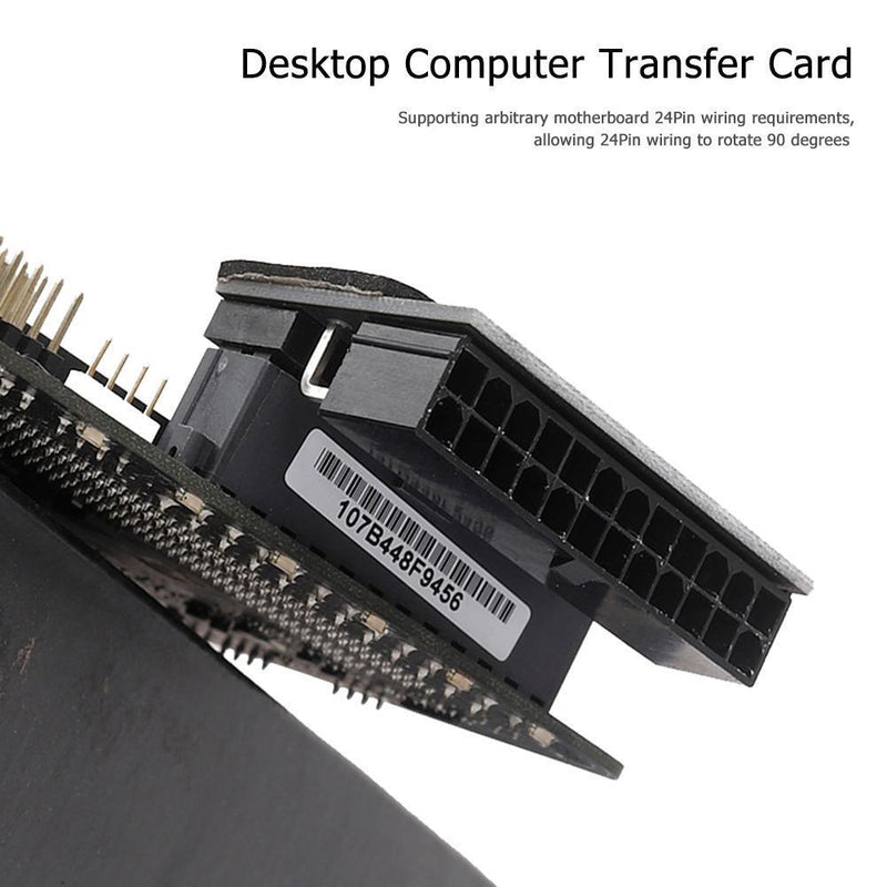 90 Degree ATX 24Pin Female to Male Power Adapter for Desktop Cable Power Supply
