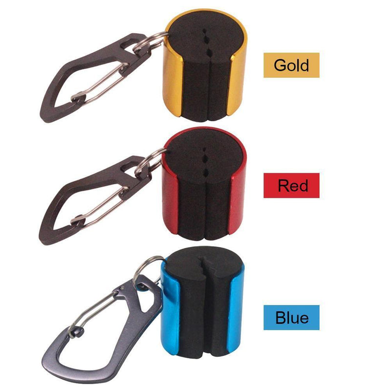 2 pcPortable Fishing Rod Hanging Clamp with Carabiner Fishing Pole Holder Blue