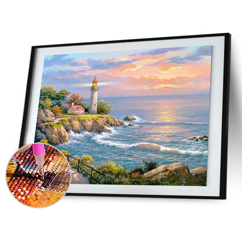 Diamond Painting DIY Round Diamond Seaside Scenery