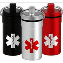Outdoor Aluminum Medicine Keyring Keychain Pill Box Bottle Holder Container