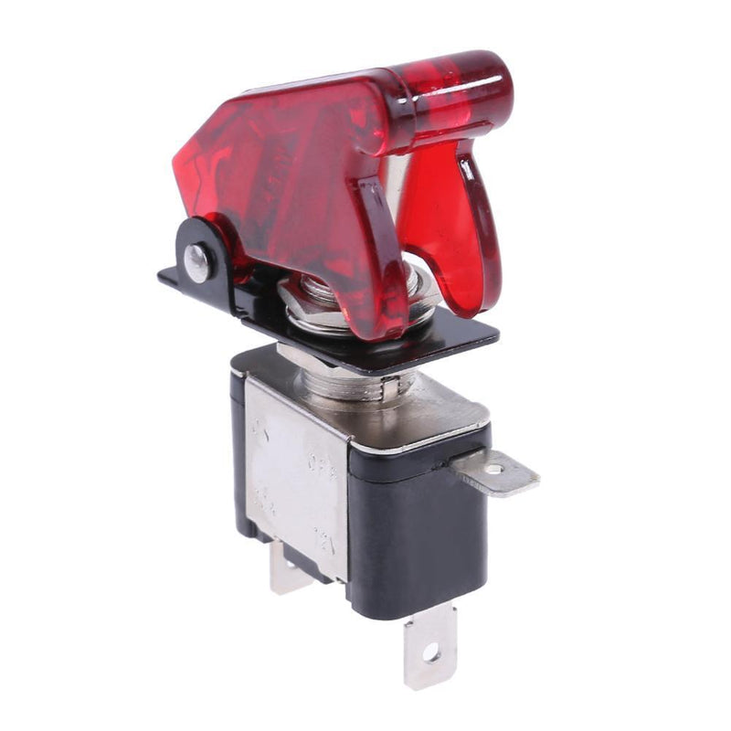 5pcs 12V 20A LED Red Light Cover Racing Car SPST Rocker Tilt Switch Lightest
