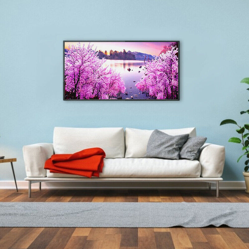 Frameless Oil Paint By Numbers DIY Sea Flower Forest Picture Craft Kit for Ho