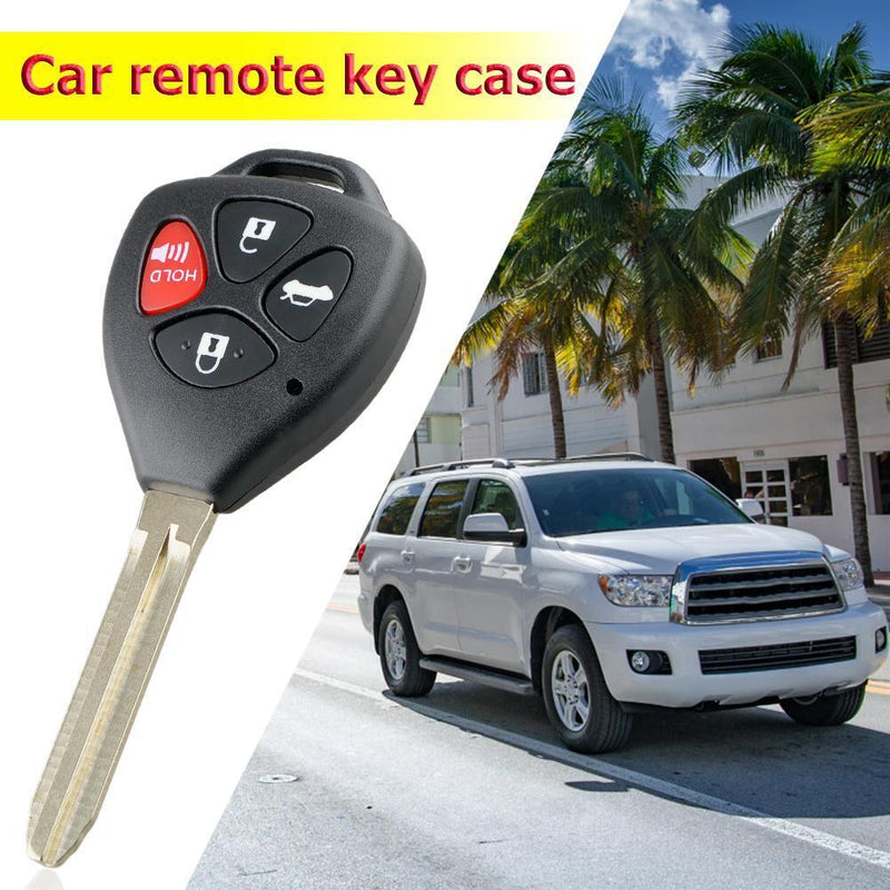 2006-2010 Black Car Remote Key Case 4 Buttons Key Shell Replacement for Corolla