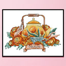 Partial Embroidery Teapot Stamped Canvas 14CT DIY Cross Stitch Kits (J531) Newly