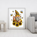 5D DIY Bee Gnome Full Round Drill Diamond Painting Rhinestone Drawing Craft