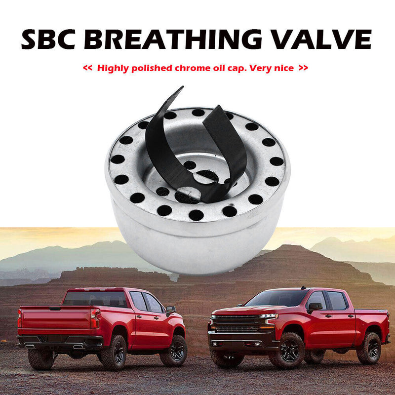 Chrome Steel Push-in Valve Cover Oil Breather Cap for SBC 283 327 350 Engine