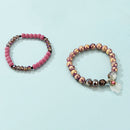 Ladies Beach Style Jewelry Multi Layers Beaded Alloy Bracelet Layered Pendant