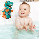 Light Music Dinosaur Bubble Machine Auto Soap Bubble Blowing Kids Toys (C)