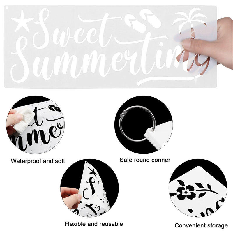 Word Stencils Welcome Theme Signs Four Season Pattern Festival Ornament