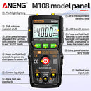 ANENG M108 4000 Counts Smart Digital Multimeter NCV DC AC Tester (Black) Newly