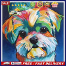 5D DIY Diamond Painting Lovely Colorful Dog Cross Stitch Embroidery Rhinest