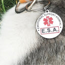 Pet Necklace Collar Tag Animal ESA Emotional Support Medical Assistance Keychain