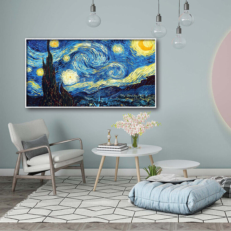 Mosaic Picture Starry Sky Round Diamond Painting Cross Stitch Rhinestone Cr