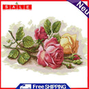 14CT Partial Cross Stitch Red Yellow Roses Counted DIY Home Decoration Gifts