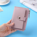 Women Fashion Solid Color Multi-slot Card Holder PU Leather Wallet (Purple)