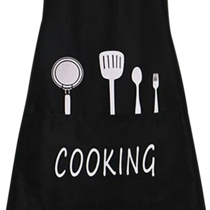 Kitchen Apron Waterproof Oil-Proof Cooking Chef Aprons with Pocket (Black) Newly