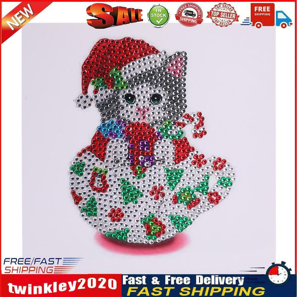 Greeting Cards Cat Special Shaped Bright Diamond Painting DIY Kit (KP004) Newly