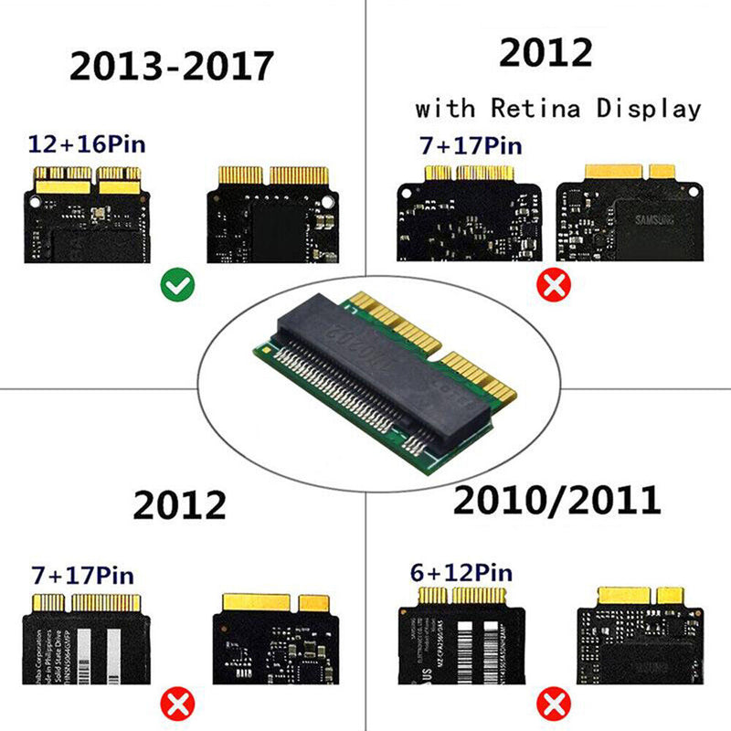 For Macbook Air Pro Retina 2013 2014 2015 SSD Adapter Card M.2 Converter Adapter