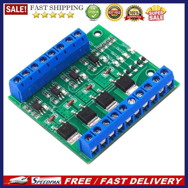 4-Channel MOSFET PLC Amplifier Board Driver Module 10A Optocoupler Isolatio