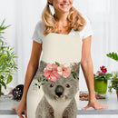 Koala Bear Print Apron Linen Waterproof Cooking Bibs Pinafore (82x68cm)