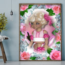 5D DIY Full Drill Round Shape Rose Girls Rhinestone Diamond Drawing for Home