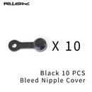 10pcs RISK Bicycle Bleed Nipple Screw Cap Oil Disc Brake Dust Cover (Black)